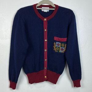 Designed By Deans Of Scotland Vintage Wool Cardigan Sweater Size S